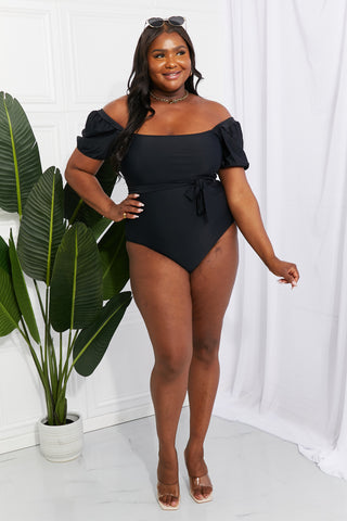 Shop Marina West Swim Salty Air Puff Sleeve One-Piece in Black - High-Quality U.S. Made Women’s Fashion with Free Fast Shipping