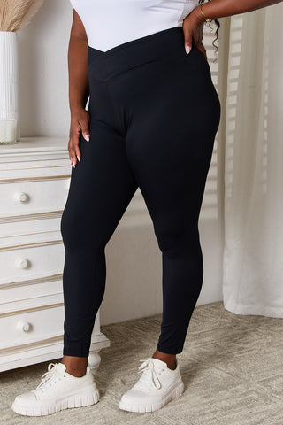 Shop Basic Bae V-Waistband Sports Leggings - High-Quality U.S. Made Women’s Fashion with Free & Fast Shipping