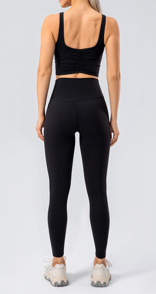 Shop High Waist Wide Waistband Active Leggings - High-Quality U.S. Made Women’s Fashion with Free & Fast Shipping