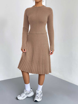 Shop Rib-Knit Sweater and Skirt Set - High-Quality U.S. Made Women’s Fashion with Free Fast Shipping