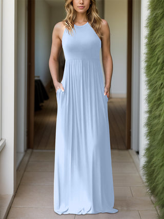 Shop Full Size Grecian Neck Dress with Pockets - High-Quality U.S. Made Women’s Fashion with Free & Fast Shipping