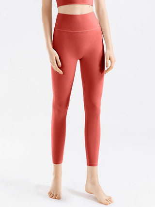 Shop Orange-Red High Waist Active Pants - High-Quality U.S. Made Women’s Fashion with Free & Fast Shipping