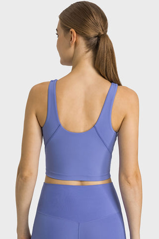 Shop Millennia Feel Like Skin Highly Stretchy Cropped Sports Tank - High-Quality U.S. Made Women’s Fashion with Free & Fast Shipping