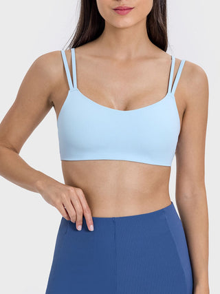 Shop Light Blue Millennia Scoop Neck Double Strap Active Cami - High-Quality U.S. Made Women’s Fashion with Free & Fast Shipping