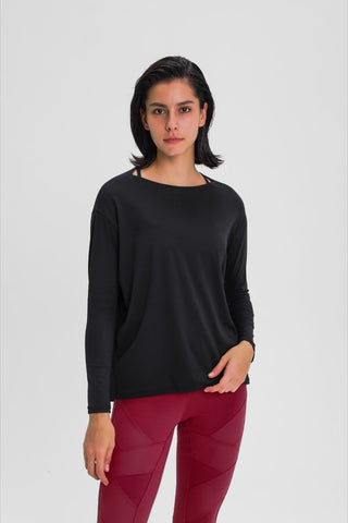 Shop Black Millennia Loose Fit Active Top - High-Quality U.S. Made Women’s Fashion with Free & Fast Shipping