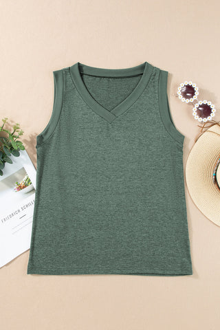 Shop V-Neck Wide Strap Tank - High-Quality U.S. Made Women’s Fashion with Free & Fast Shipping