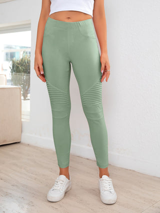 Shop Ribbed Detail Leggings - High-Quality U.S. Made Women’s Fashion with Free & Fast Shipping