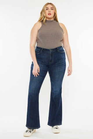 Shop Kancan Full Size Mid Rise Flare Jeans - High-Quality U.S. Made Women’s Fashion with Free Fast Shipping