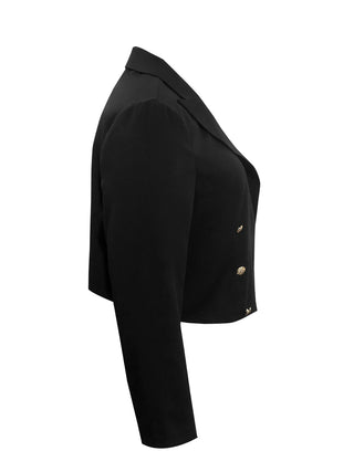 Shop Plus Size Buttoned Lapel Collar Long Sleeve Blazer - High-Quality U.S. Made Women’s Fashion with Free & Fast Shipping