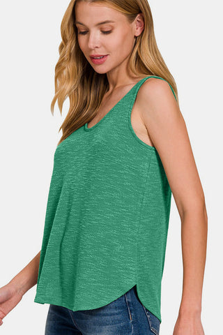 Shop Zenana Curved Hem Round Neck Tank - High-Quality U.S. Made Women’s Fashion with Free & Fast Shipping