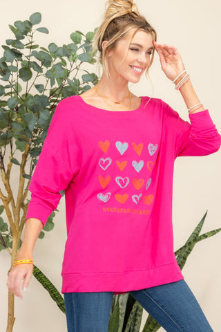 Shop Celeste Full Size Heart Graphic Long Sleeve T-Shirt - High-Quality U.S. Made Women’s Fashion with Free & Fast Shipping