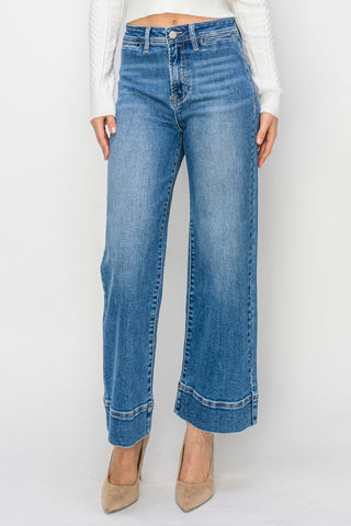 Shop RISEN Full Size High Rise Wide Leg Jeans - High-Quality U.S. Made Women’s Fashion with Free Fast Shipping