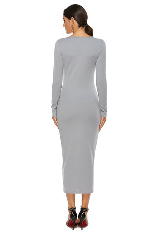 Shop Ribbed Scoop Neck Sweater Dress - High-Quality U.S. Made Women’s Fashion with Free & Fast Shipping