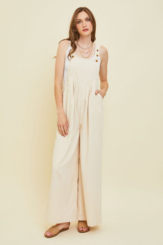 Shop HEYSON Full Size Corduroy Sleeveless Wide-Leg Overall - High-Quality U.S. Made Women’s Fashion with Free & Fast Shipping