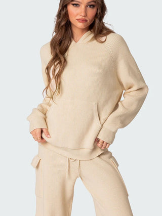 Shop Long Sleeve Hooded Top and Pants Sweater Set - High-Quality U.S. Made Women’s Fashion with Free Fast Shipping