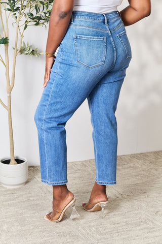 Shop BAYEAS Full Size High Waist Straight Jeans - High-Quality U.S. Made Women’s Fashion with Free & Fast Shipping