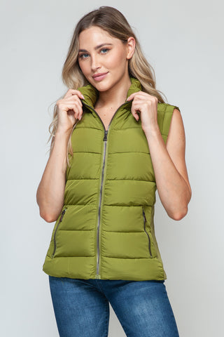 Shop Snobbish Zip Up Turtleneck Vest with Pockets - High-Quality U.S. Made Women’s Fashion with Free & Fast Shipping