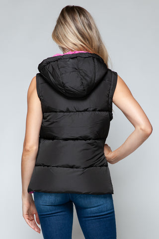 Shop Snobbish Snap and Zip Closure Hooded Vest - High-Quality U.S. Made Women’s Fashion with Free Fast Shipping