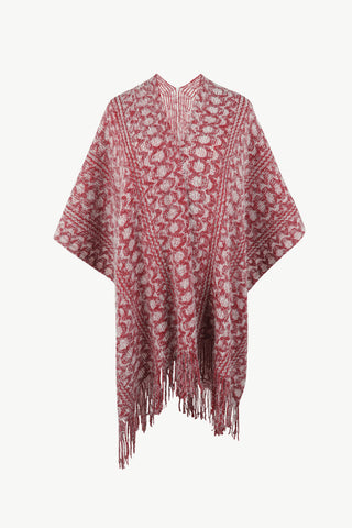 Shop Open Front Fringe Hem Poncho - High-Quality U.S. Made Women’s Fashion with Free Fast Shipping