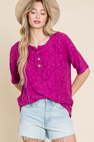 Shop BOMBOM At The Fair Animal Textured Top - High-Quality U.S. Made Women’s Fashion with Free & Fast Shipping