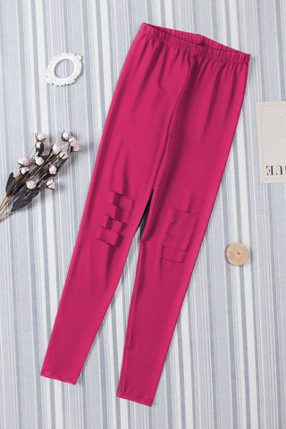 Shop Deep Rose Cutout High Waist Leggings - High-Quality U.S. Made Women’s Fashion with Free & Fast Shipping