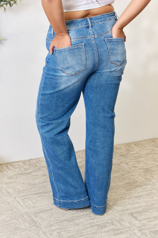 Shop RISEN Full Size High Waist Straight Jeans - High-Quality U.S. Made Women’s Fashion with Free & Fast Shipping