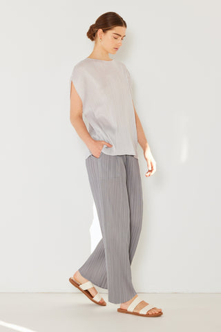 Shop Gray Marina West Swim Pleated Elastic-Waist Straight Pants - High-Quality U.S. Made Women’s Fashion with Free & Fast Shipping