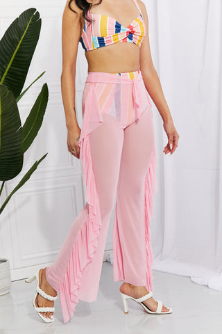 Shop Marina West Swim Take Me To The Beach Mesh Ruffle Cover-Up Pants - High-Quality U.S. Made Women’s Fashion with Free Fast Shipping