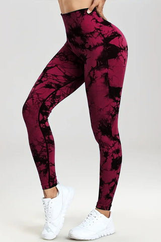 Shop Printed High Waist Active Pants - High-Quality U.S. Made Women’s Fashion with Free & Fast Shipping