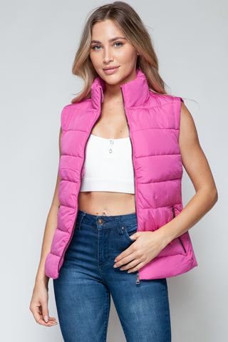 Shop Rose Violet Snobbish Zip Up Turtleneck Vest with Pockets - High-Quality U.S. Made Women’s Fashion with Free & Fast Shipping