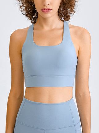 Shop Light Blue Millennia Double Take Square Neck Racerback Cropped Tank - High-Quality U.S. Made Women’s Fashion with Free & Fast Shipping