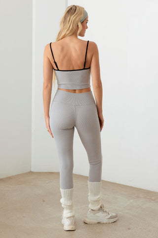 Shop Le Lis Ribbed Crop Cami and High Waist Brushed Leggings Set - High-Quality U.S. Made Women’s Fashion with Free Fast Shipping