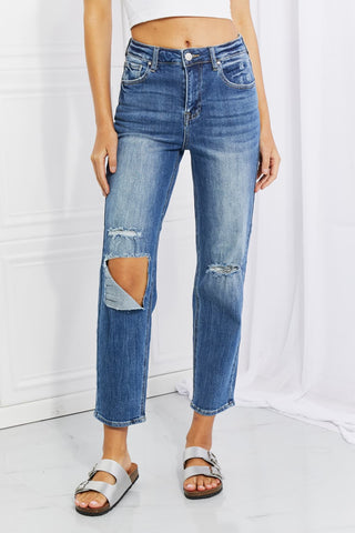 Shop Dark RISEN Full Size Emily High Rise Relaxed Jeans - High-Quality U.S. Made Women’s Fashion with Free & Fast Shipping