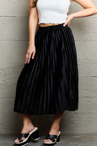 Shop Ninexis Accordion Pleated Flowy Midi Skirt - High-Quality U.S. Made Women’s Fashion with Free & Fast Shipping