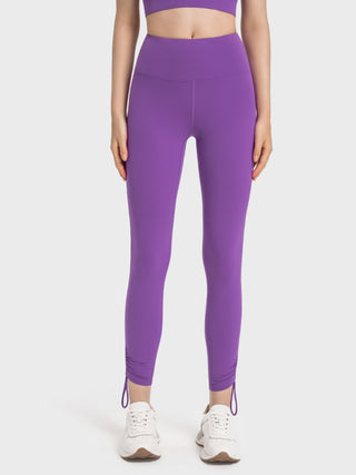 Shop Purple Drawstring High Waist Active Pants - High-Quality U.S. Made Women’s Fashion with Free & Fast Shipping