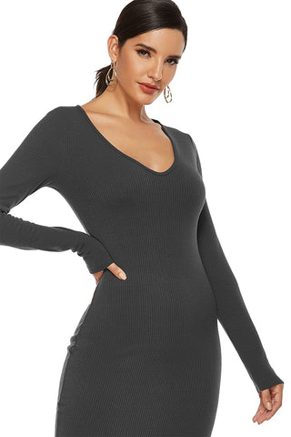 Shop Ribbed Scoop Neck Sweater Dress - High-Quality U.S. Made Women’s Fashion with Free & Fast Shipping