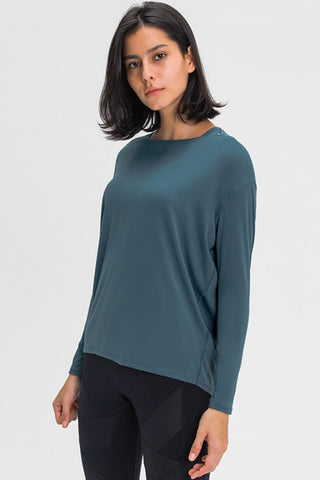 Shop Teal Millennia Loose Fit Active Top - High-Quality U.S. Made Women’s Fashion with Free & Fast Shipping