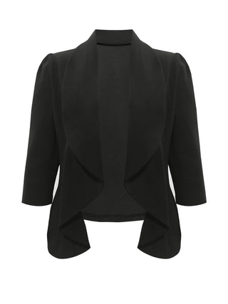 Shop Three-Quarter Sleeve Blazer - High-Quality U.S. Made Women’s Fashion with Free & Fast Shipping