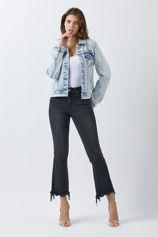 Shop RISEN Button Up Washed Denim Jacket - High-Quality U.S. Made Women’s Fashion with Free & Fast Shipping