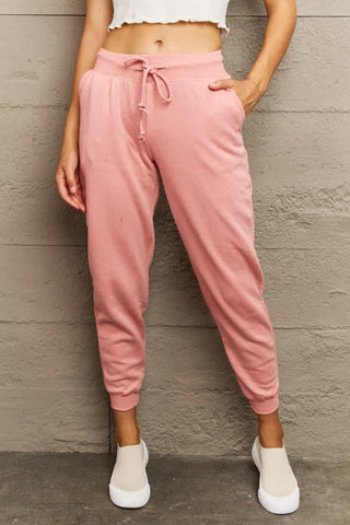 Shop Ninexis Full Size Tie Waist Long Sweatpants - High-Quality U.S. Made Women’s Fashion with Free Fast Shipping