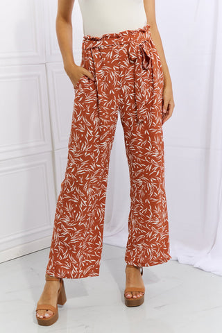 Shop Orange-Red Heimish Right Angle Full Size Geometric Printed Pants in Red Orange - High-Quality U.S. Made Women’s Fashion with Free & Fast Shipping