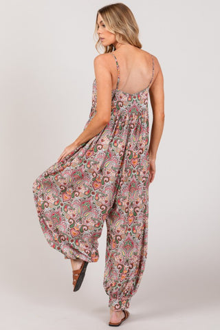 Shop SAGE + FIG Multi Paisley Print Sleeveless Jumpsuit - High-Quality U.S. Made Women’s Fashion with Free & Fast Shipping