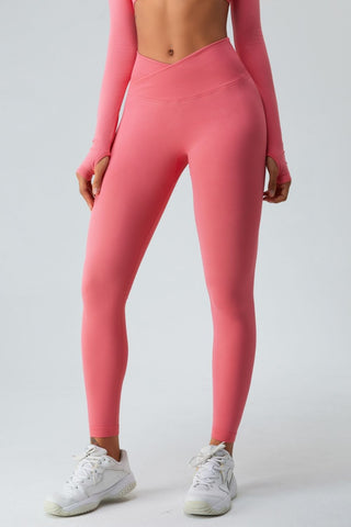 Shop Hot Pink High Waist Active Pants - High-Quality U.S. Made Women’s Fashion with Free & Fast Shipping