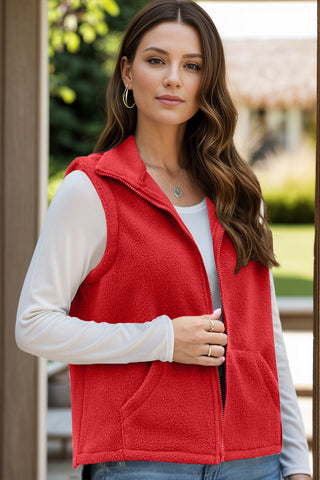 Shop Zip Up Vest Coat with Pockets - High-Quality U.S. Made Women’s Fashion with Free Fast Shipping