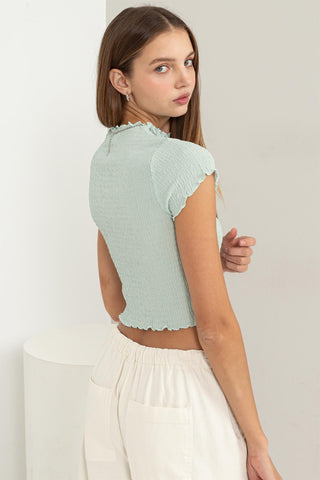 Shop HYFVE Lettuce Hem Crop Top - High-Quality U.S. Made Women’s Fashion with Free & Fast Shipping