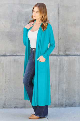 Shop Basic Bae Full Size Open Front Long Sleeve Cover Up - High-Quality U.S. Made Women’s Fashion with Free & Fast Shipping