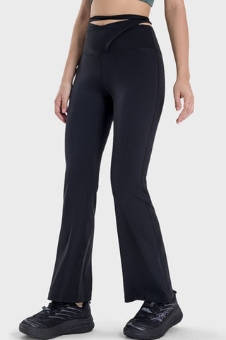 Shop Tied Mid-Rise Waist Active Pants - High-Quality U.S. Made Women’s Fashion with Free & Fast Shipping