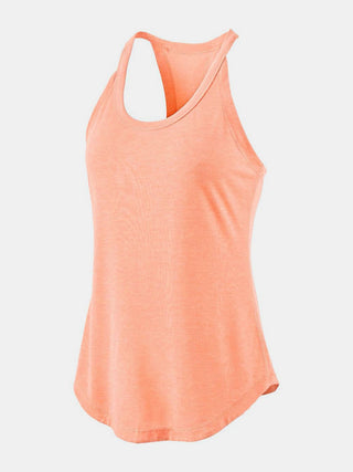 Shop Coral Scoop Neck Active Tank - High-Quality U.S. Made Women’s Fashion with Free & Fast Shipping