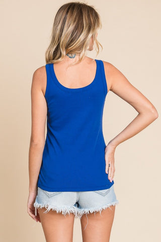 Shop Culture Code Full Size Ribbed Scoop Neck Tank - High-Quality U.S. Made Women’s Fashion with Free Fast Shipping