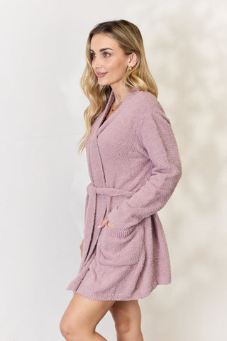 Shop Hailey & Co Tie Front Long Sleeve Robe - High-Quality U.S. Made Women’s Fashion with Free & Fast Shipping